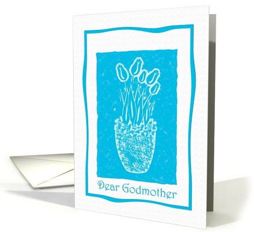 God Mother Blue Tulip Print Birthday card (448981)