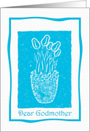 God Mother Blue Tulip Print Birthday card