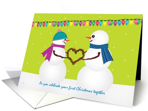 For Friends Couple's First Christmas Together Snowfolks card (450483)