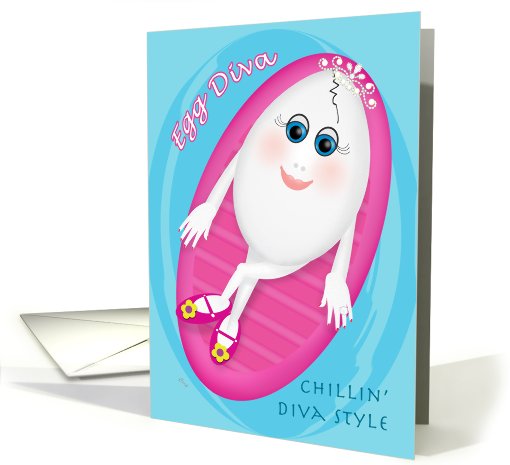 Egg Diva Pool Party Invite Chillin' card (464148)