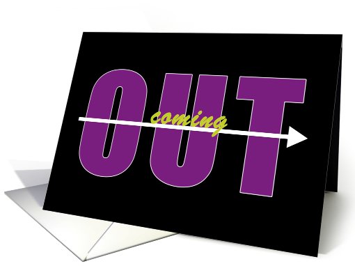 Coming Out Party Invite Purple Text card (484652)