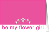 Incredibly Pink Flower Girl Invitation with Tiara card