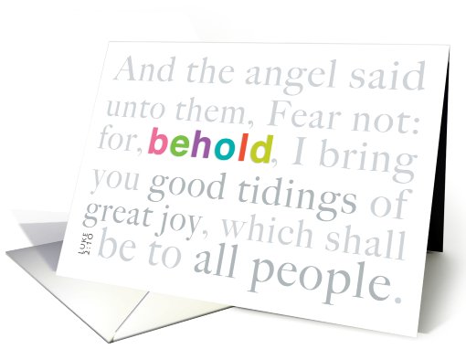 Christmas Luke 2:10 Good Tidings of Great Joy card (484764)
