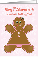 Goddaughter First Christmas Gingerbread Girl card