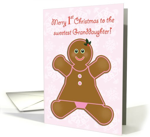 Granddaughter First Christmas Gingerbread Girl card (491172)