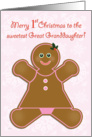Great Granddaughter First Christmas Gingerbread Girl card