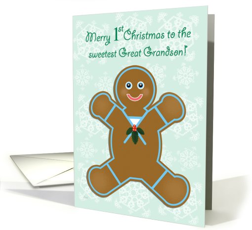 Great Grandson First Christmas Gingerbread Boy card (491182)