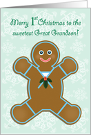 Great Grandson First Christmas Gingerbread Boy card