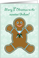 Godson First Christmas Gingerbread Boy card