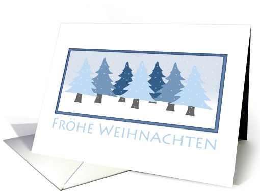 Frohe Weihnachten German Christmas Blue Trees card (491211)