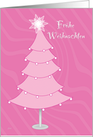 Frohe Weihnachten German Christmas Pink Tree card