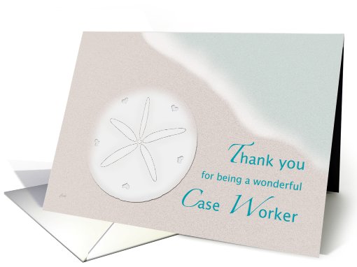 Thank you Case Worker Sand Dollar Ocean Beach card (497418)