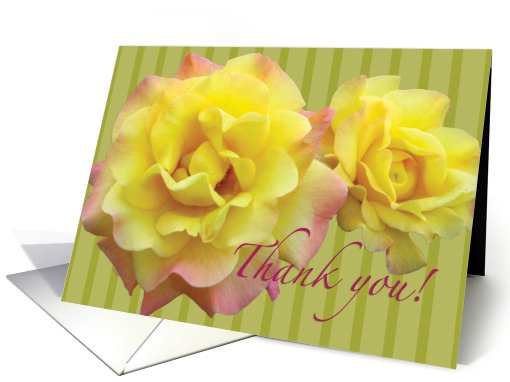 Thank You Volunteer Yellow Roses Contemporary card (497868)