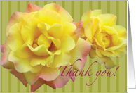 Thank You Volunteer Yellow Roses Contemporary card