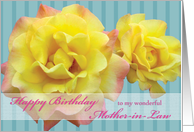 Mother-in-Law Happy Birthday Yellow Roses card