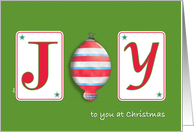 Christmas Joy Ornament Scrapbook Style card