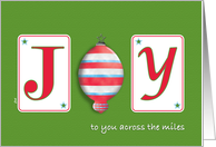 Christmas Joy Ornament Across the Miles card