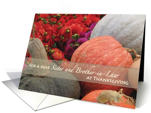Thanksgiving Sister Brother-in-law Flowers Gourds card (499762)