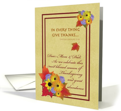 Thanksgiving Parents Mom Dad Thessalonians card (501443)