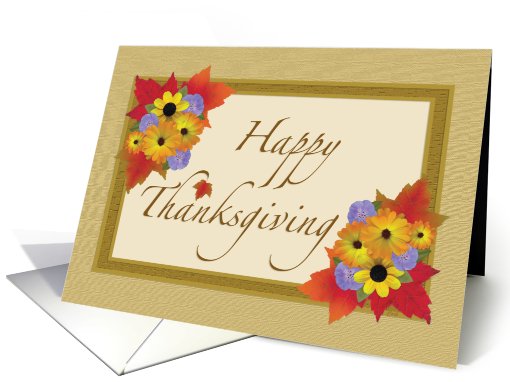 Thanksgiving Flowers and Fall Leaves card (501453)