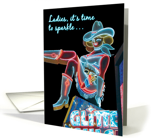 Bachelorette Party Invitation Neon Cowgirl Las Vegas... (504968)