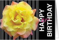 21st Birthday Yellow Rose card