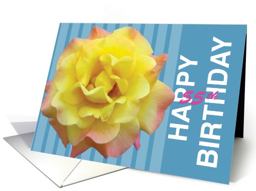 55th Birthday Yellow Rose card (510146)