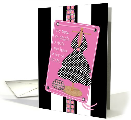 Birthday Party Invitations Girls Pink Black Dress card (510266)