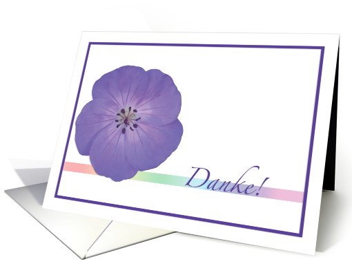 German Danke Thank You Blue Flower Rainbow card (512297)