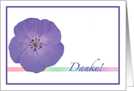 German Danke Thank You Blue Flower Rainbow card