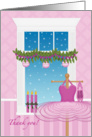 Christmas Ballet Thank You Roomscape card