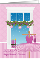 Christmas Step Sister Ballet Pink card