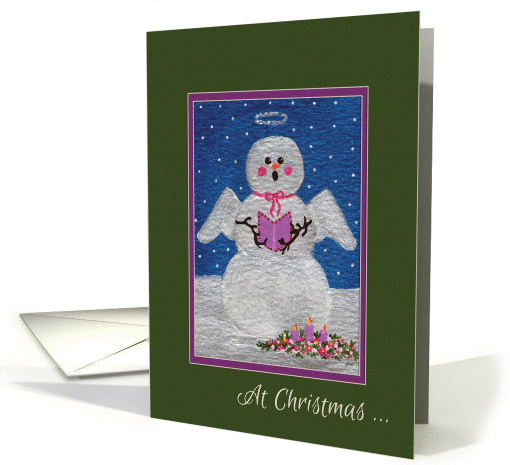 Christmas Remembrance Singing Angel Snowman card (517169)
