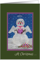 Christmas Remembrance Singing Angel Snowman card