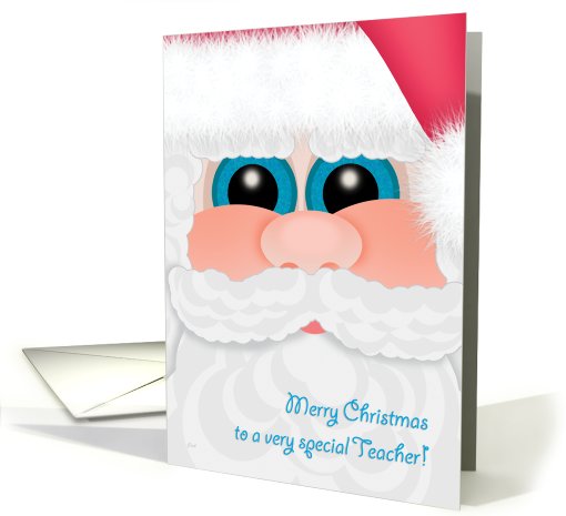 Christmas Teacher Santa Face Close Up card (517765)