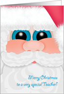 Christmas Teacher Santa Face Close Up card