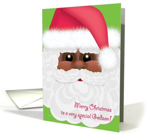 Godson Christmas Black Santa Kid's card (518106)