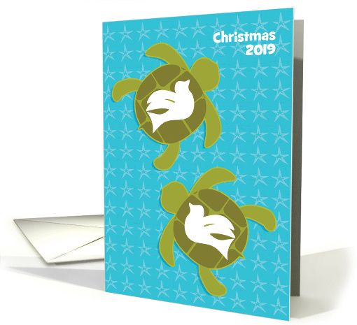 Honu Turtle and Doves Christmas Add the Date Custom Year card (519307)