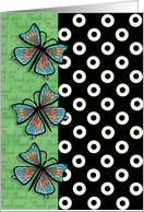 Volunteer Thank You Butterflies and Dots card