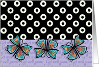 Get Well Soon Butterlies and Dots card