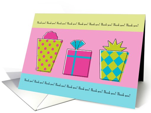 Thank You Birthday Gift Whimsical Packages card (529854)