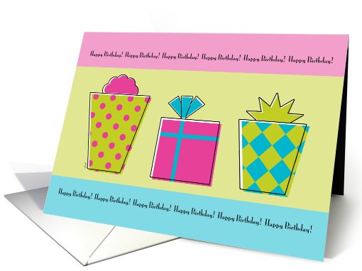 Happy Birthday from Group Whimsical Packages card (529856)
