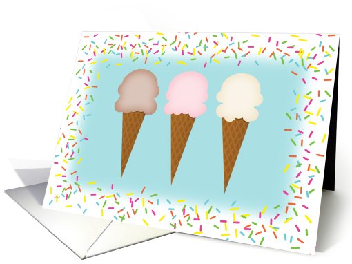 Ice Cream Cones Whimsical Blank card (531424)