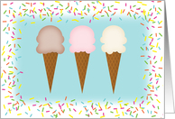 Ice Cream Cones Whimsical Blank Card