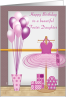 Birthday Foster Daughter Ballet Dance in Pink card