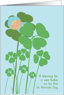St. Patrick’s Day First Baby Boy Blue Shamrocks card