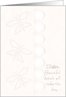 Be My Matron of Honor Sister Butterflies Buttons card