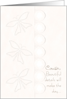 Be My Bridesmaid Cousin Butterflies Buttons card