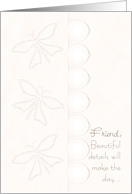 Be My Bridesmaid Friend Butterflies Buttons card