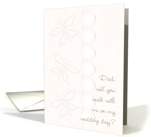 Walk with Me Wedding Day Dad Aisle card (539588)